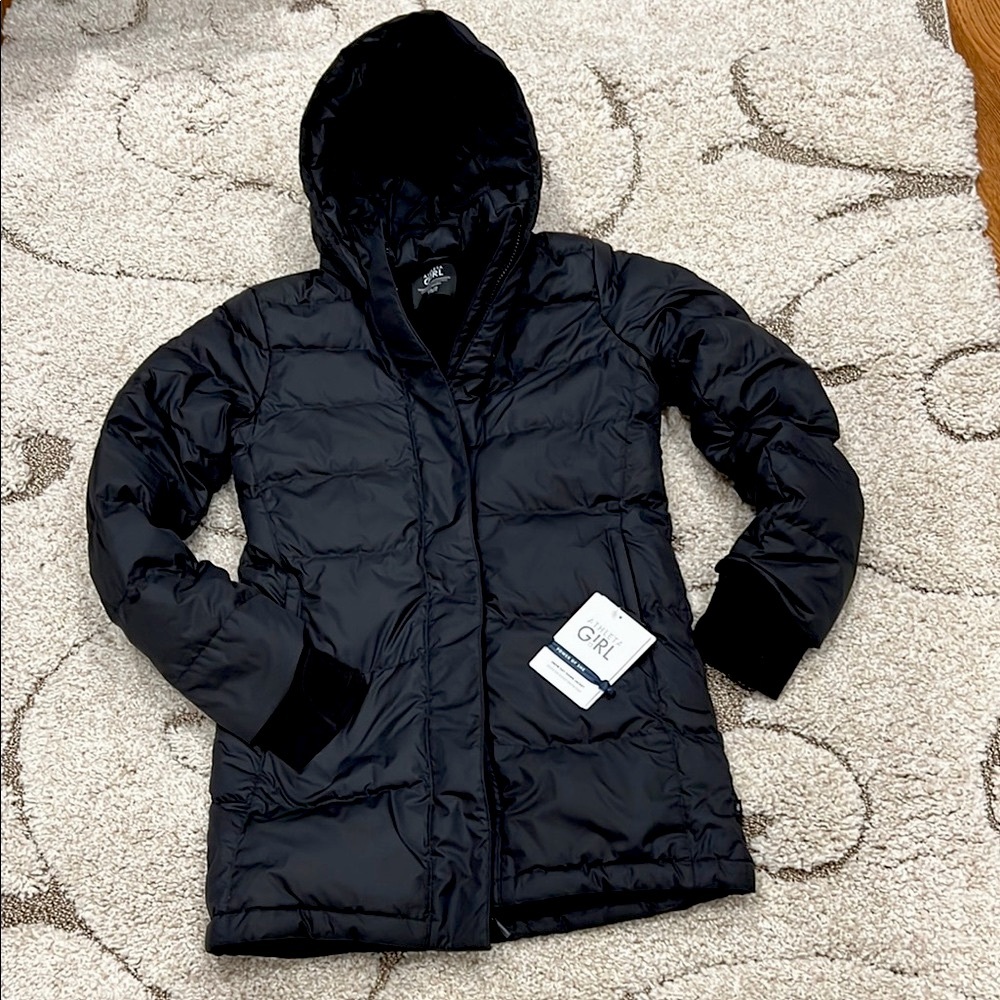 Athleta Black Puffer Jacket with Hood